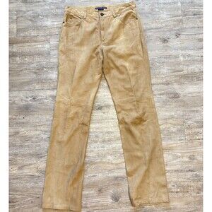 RALPH LAUREN SPORT 5 Pocket Jean Cut Suede ~ Leather Pant Size 10